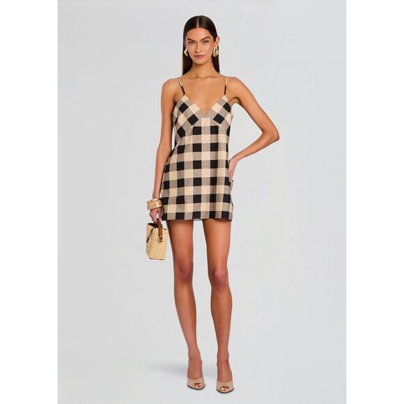 Retrofete Shanty Linen Mini Dress - M - Bold Gingham - Picture 1 of 5